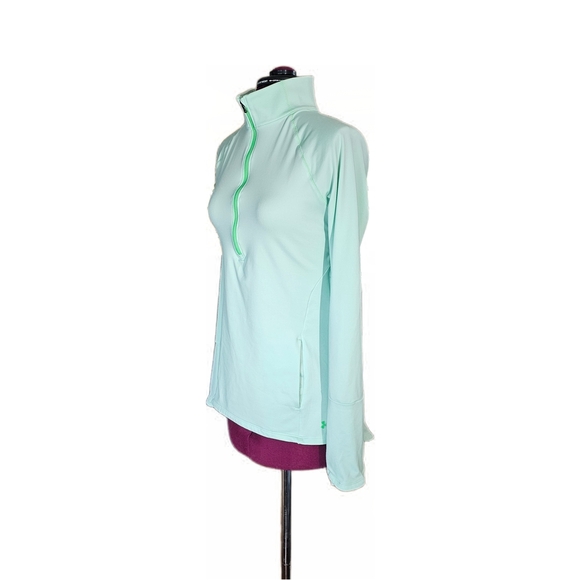Under Armour Coldgear Light Green Athletic Fitted Pullover - Picture 3 of 16